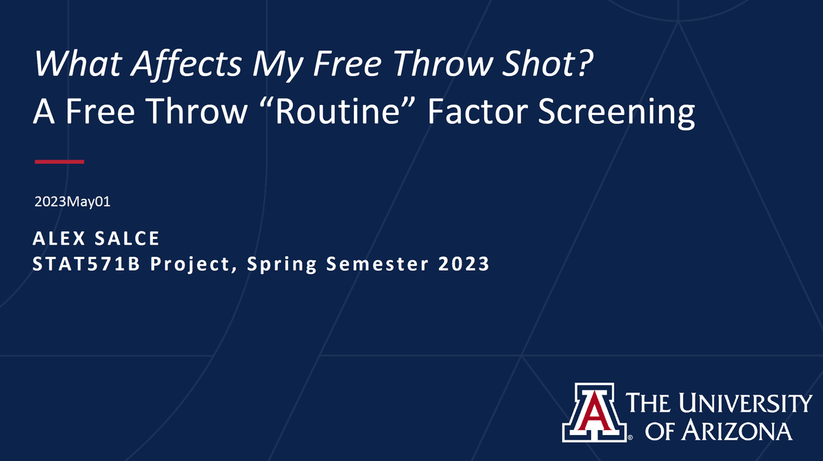 Statistical Design of Experiment - Free Throw Shooting